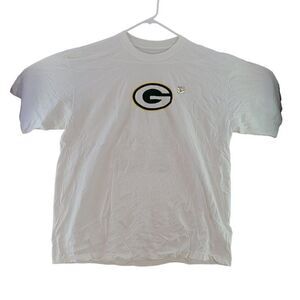NFL Reebok Green Bay Packers White Short Sleeve T-shirt Sz XL